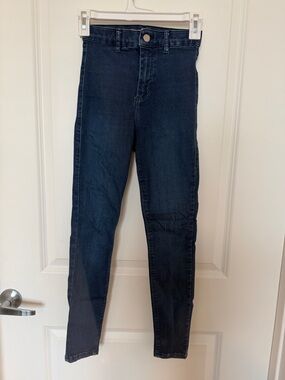 Topshop Dark Blue High-Rise Skinny Jeans